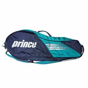 Vintage Prince Teal and Navy Blue Tennis Racquet Bag with Shoulder Strap
